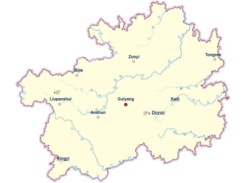 City Map of Guizhou Province