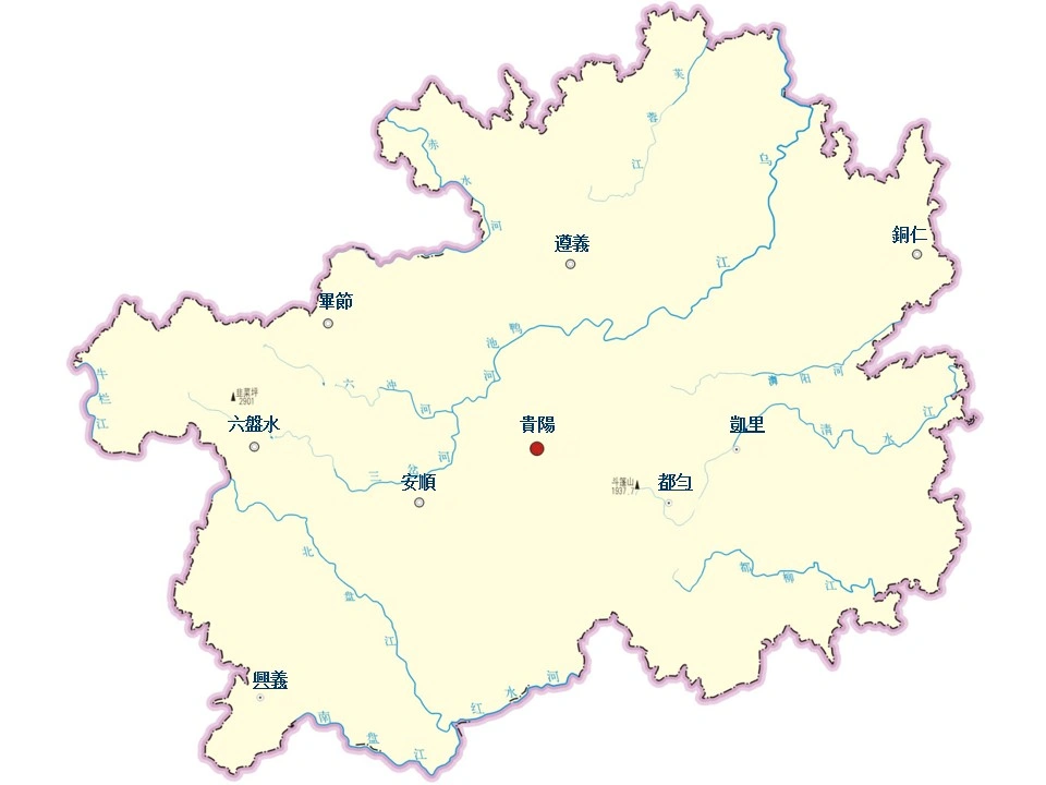 貴州省城市地圖