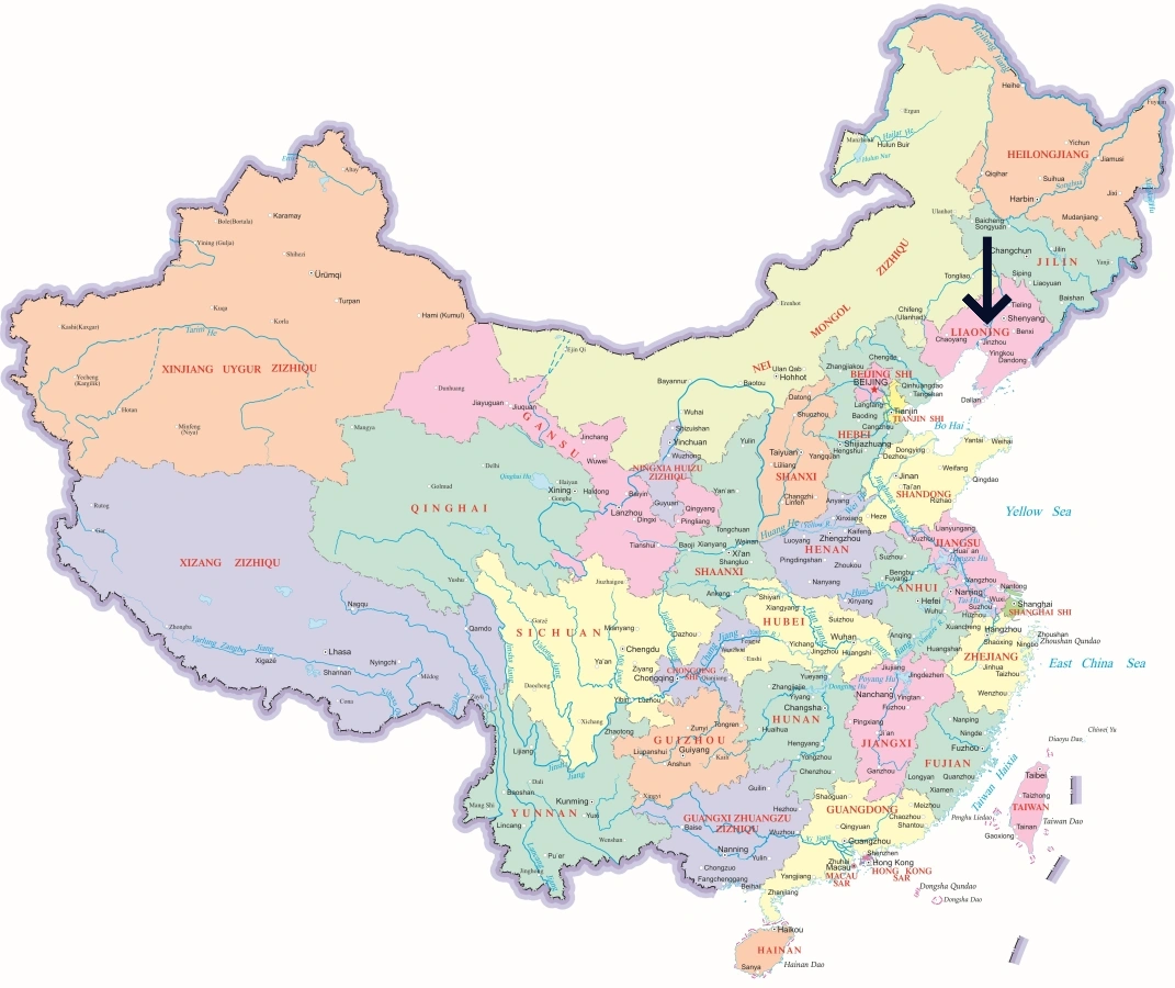 Location of Liaoning Province in China