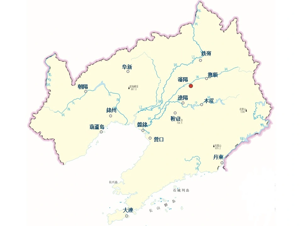 遼寧省の都市マップ