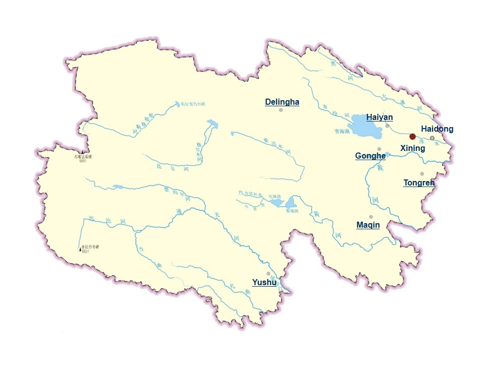 City Map of Qinghai Province
