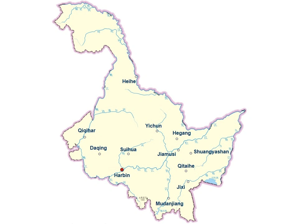 City Map of Heilongjiang Province